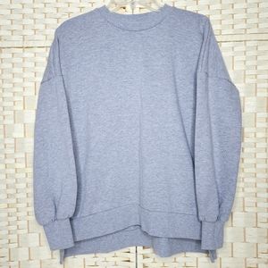 Zenana Heather Gray Sweatshirt With Pockets Size Small